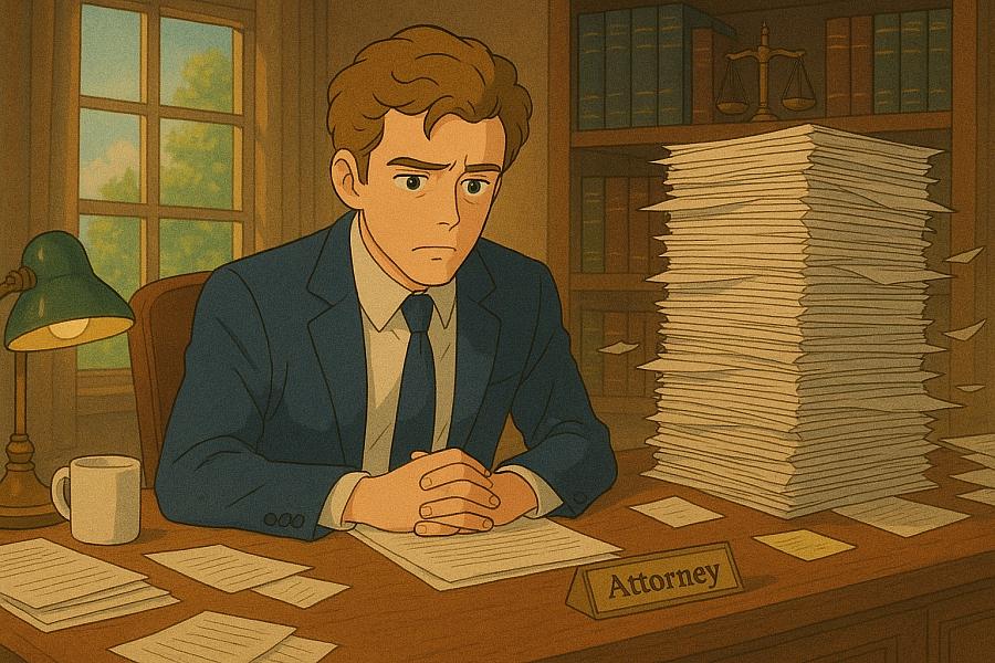 Image of a person at a table with papers