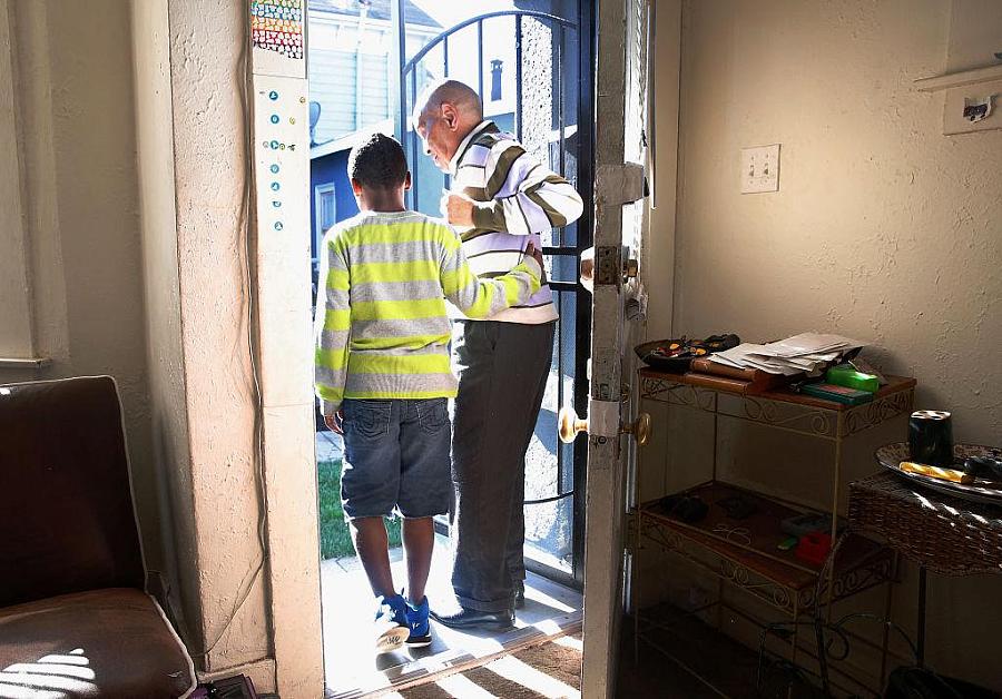 Person helping other person to walk
