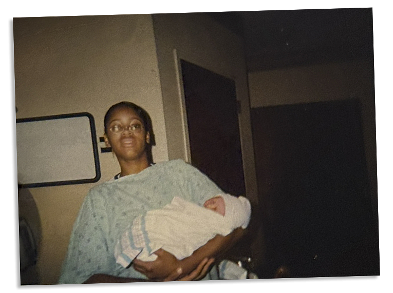 Person with a baby