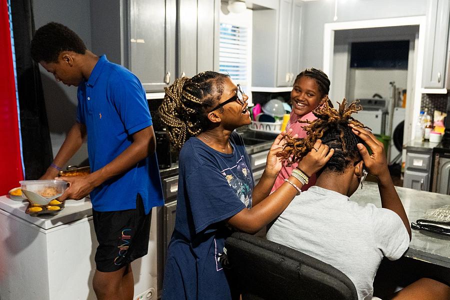 People in kitchen