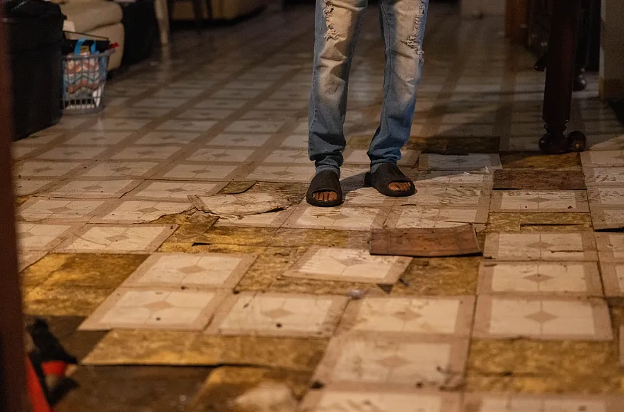 Water-damaged floors