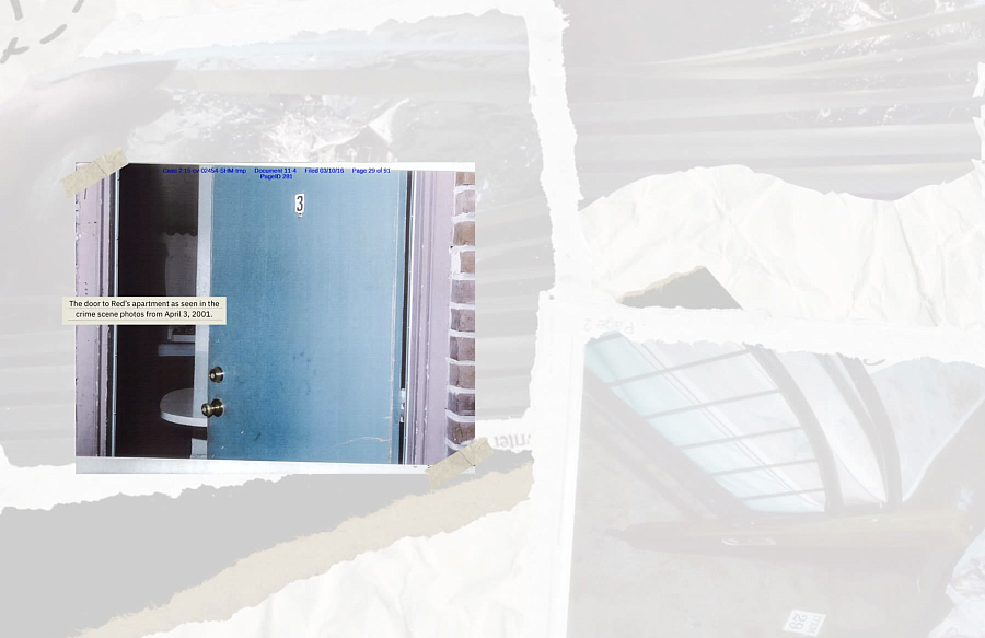 The door to Red's apartment 
