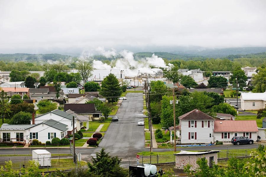 aerial view of a neighborhood