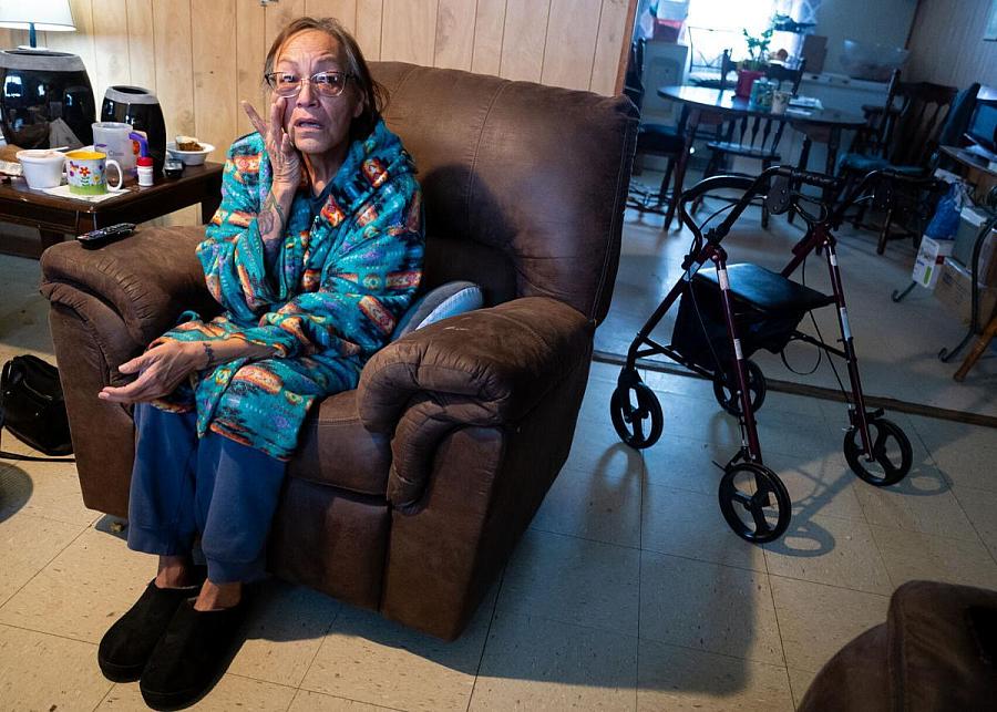 Person sitting on armchair 