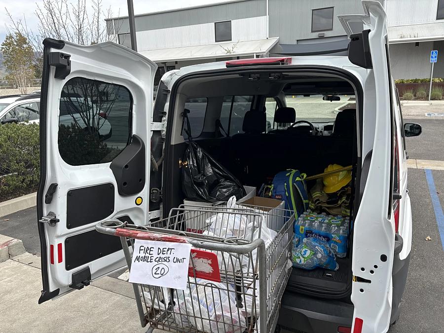 vehicle full of supplies