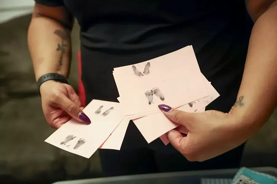 footprints on a paper