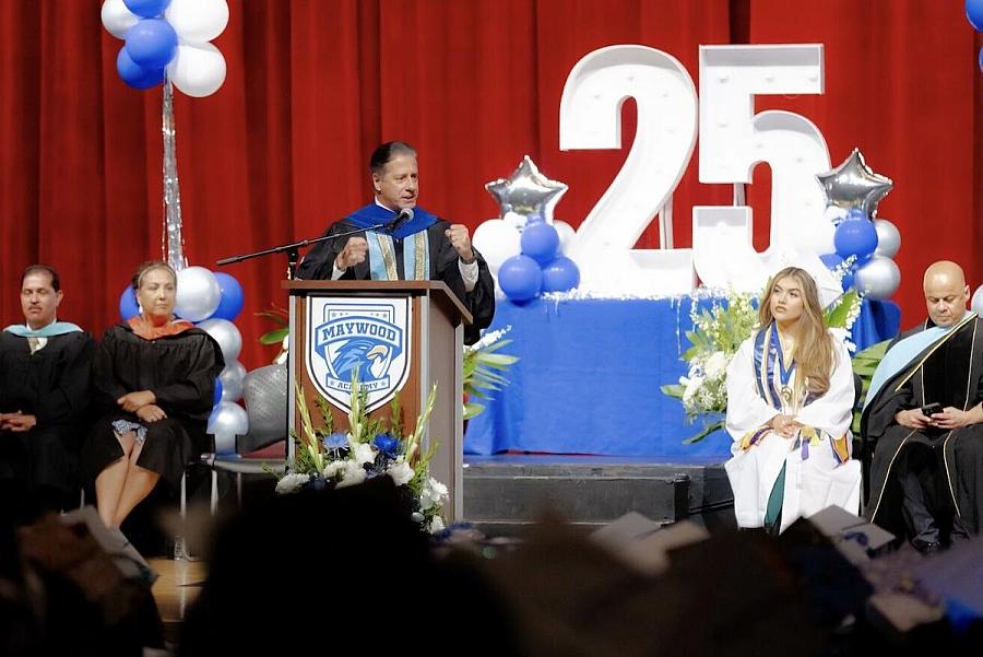 Person talking at a graduation ceremony