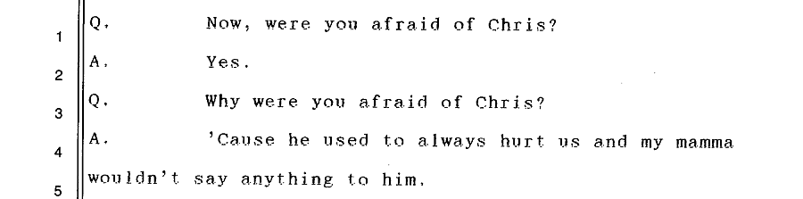 Excerpt from Sabrina Hatcher’s testimony at Shawn Hatcher’s January 2005 trial