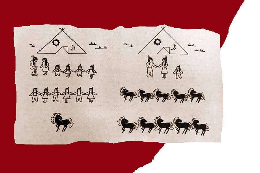 Cartoon illustrations from a government pamphlet promoted sterilization by suggesting that Native families would become prosperous by having fewer children. Critics denounced the imagery that reduced Indigenous families to crude stereotypes and portrayed Native birth rates as a problem to be managed. 