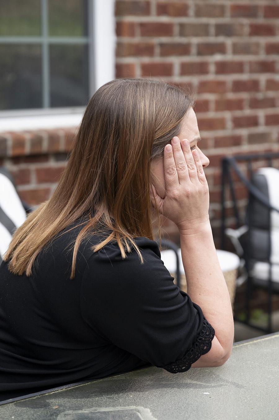 A person sitting and thinking