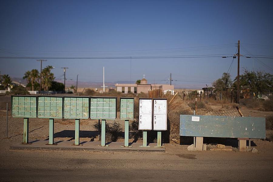 Image of lockers by the road