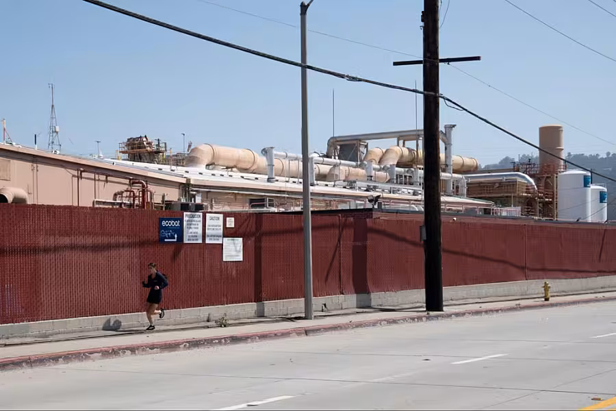 The Ecobat Resources California lead-acid battery recycling plant in the City of Industry.