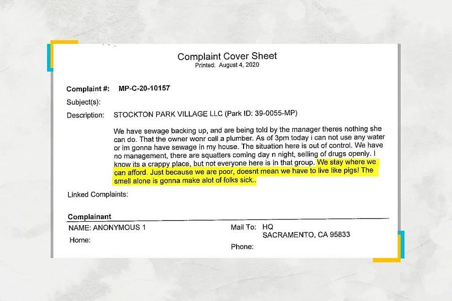 Image of a complaint