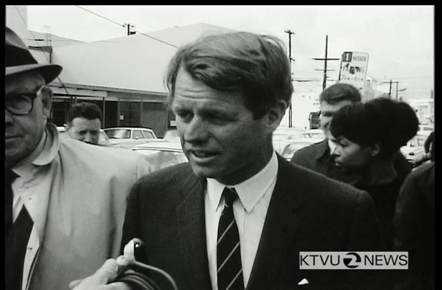 Senator Robert F. Kennedy visits Hunters Point in 1967. Photo via the San Francisco State Television Archives