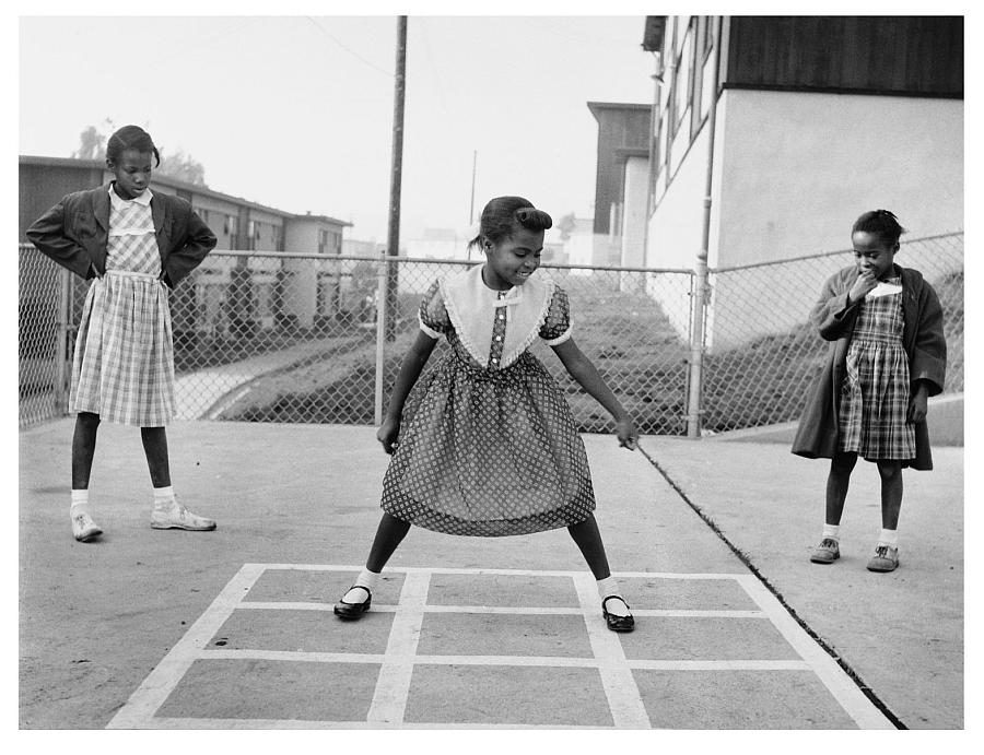 David Johnson, ‘Girls playing hopscotch, Hunters Point,’ undated. © The Regents of the University of California, The Bancroft Library, University of California, Berkeley.