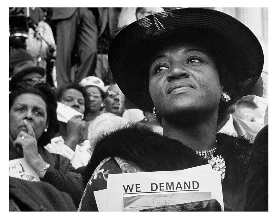 Ruth Williams leading a protest at SF State University in 1966. Photo via KQED