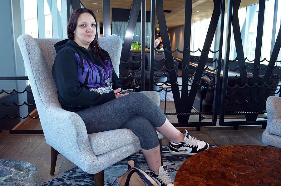Person sitting on a chair