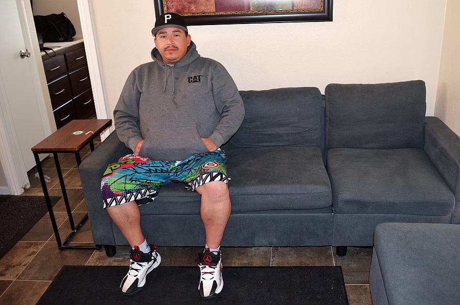 Person sitting on a couch