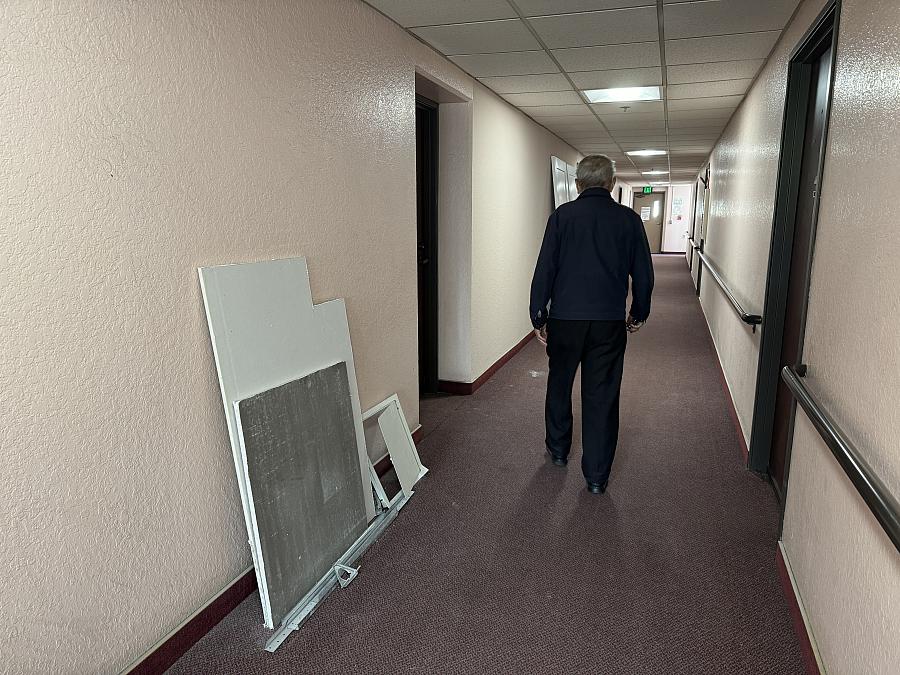 Man in a corridor