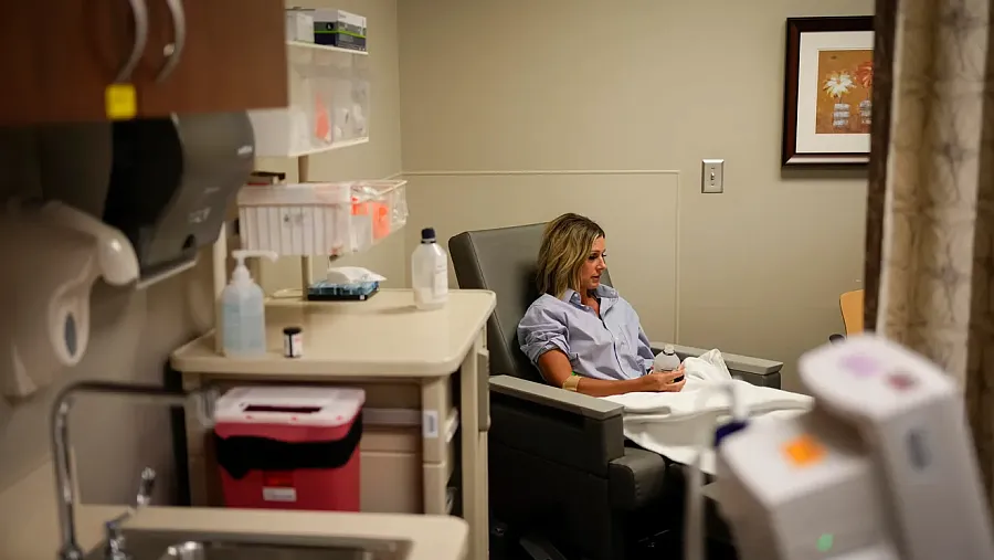 A perosn at a radiology scan