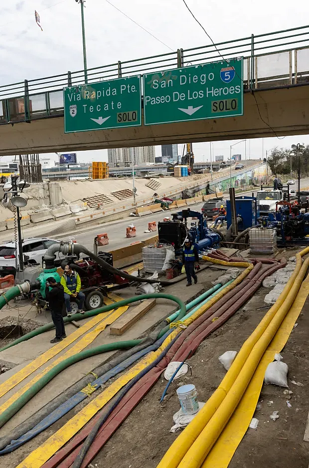 Construction work going on in a roadway