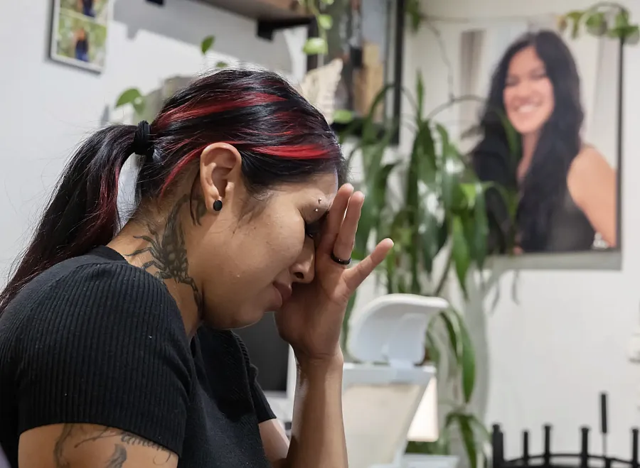 A person looking in distress