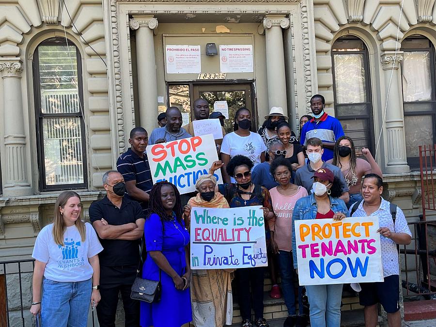 People protesting for protection of tenants