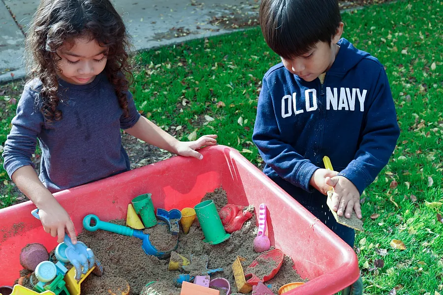 Two children playing