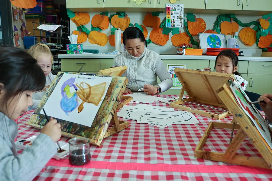 Children painting