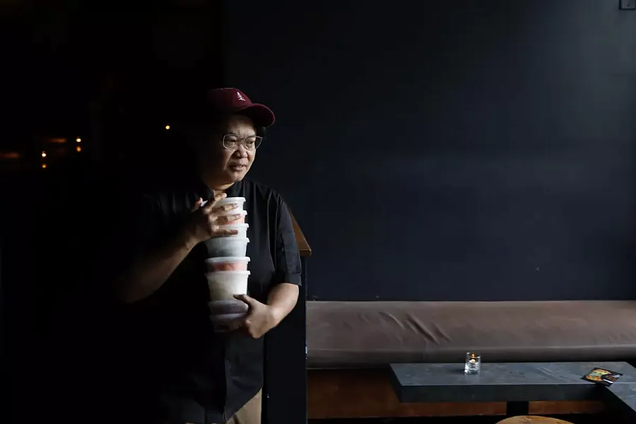 A person carrying food 