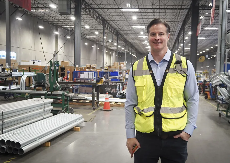 A person in a factory setting