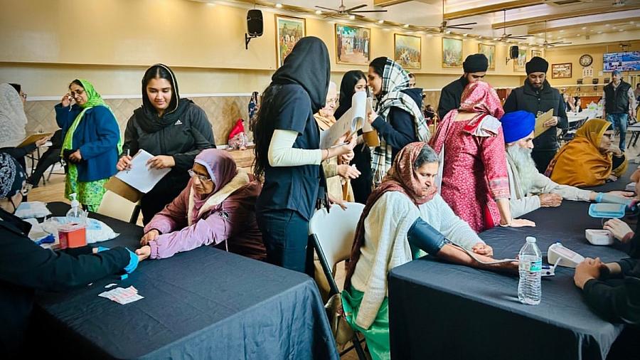 Group of people in a health screening