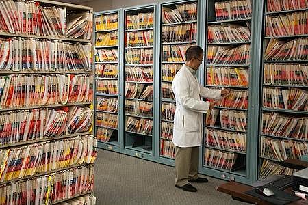 Patient medical records are still kept on paper at the Chinatown Public Health Clinic. Photo by Jason Winshell/SF Public Press