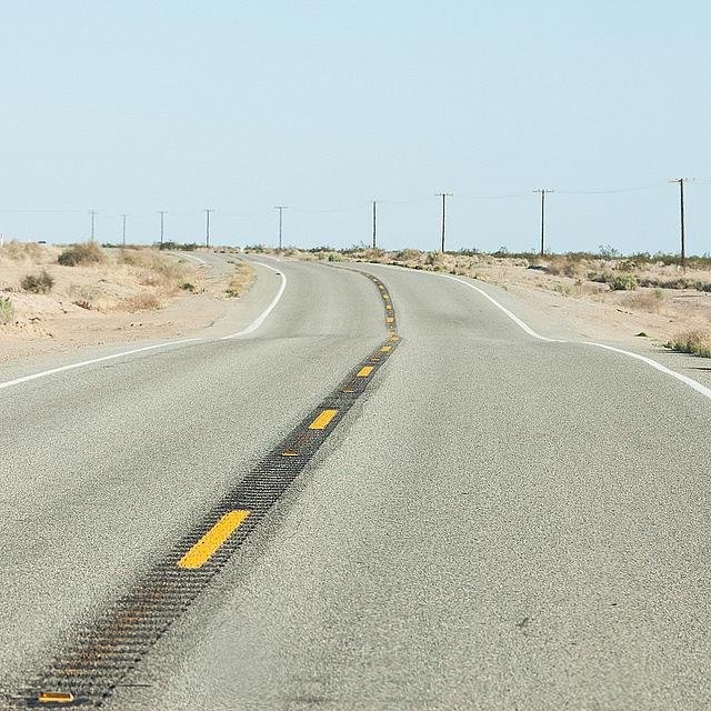 An empty road in Imperial County, California