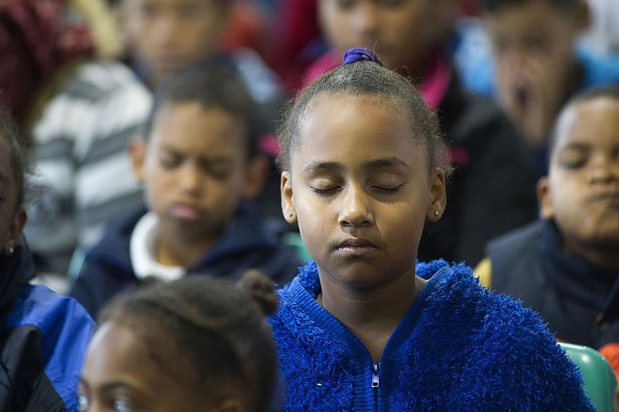 Students practice mindfulness practice