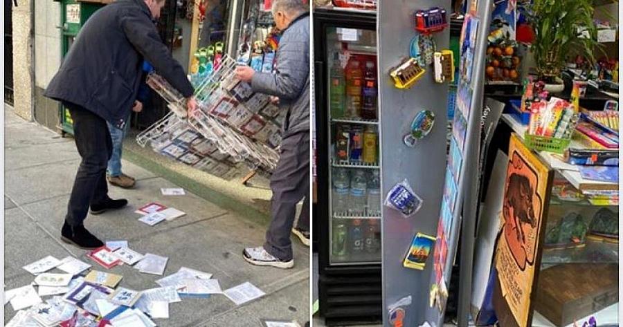 Vandals struck shops in San Francisco as the coronavirus lockdown began in California. Photo courtesy of Crimes Against Asians F