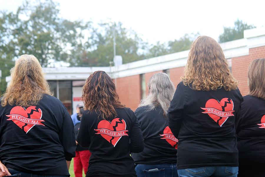 Nurses gathered for an impromptu closing ceremony as the only hopsital in rural Randolph County, Georgia closed in October, 2020. Jen Christensen