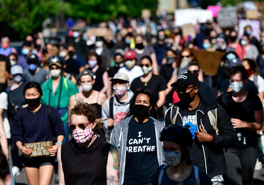 Protesters march in Philadelphia, Pennsylvania, in early June. For many, the urgency of ending police violence and harassment dr