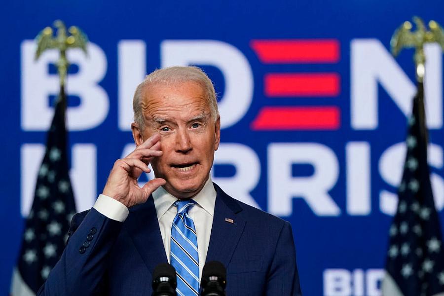 Joe Biden speaks on Nov. 4 in Wilmington, Delaware. 