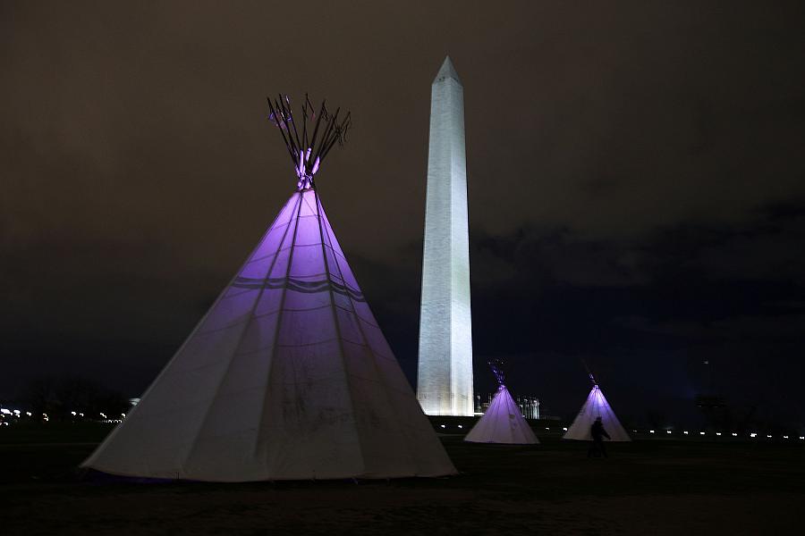 A scene from a Standing Rock Sioux Tribe protest in Washington, D.C. last year. (Photo by Alex Wong/Getty Images)   