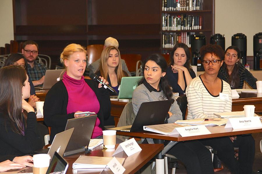 Fellows participate in a discussion at the fellowships