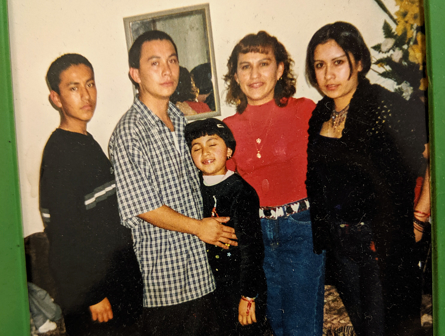 Jacqueline Garcia, at the age of 16, with her mother and siblings ages 17, 15 and 6. Jacqueline Garcia, at the age of 16, at right, with her mother and siblings ages 17, 15 and 6.