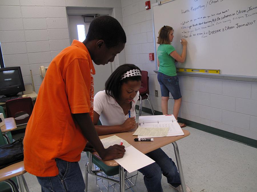 African American student in classroom