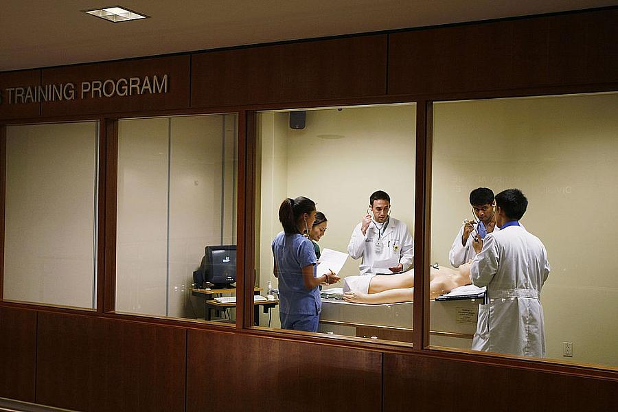 Medical students undergo training at the University of Miami.