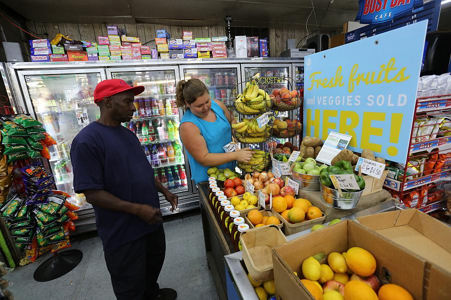 A small market gets an infusion of fresh veggies.