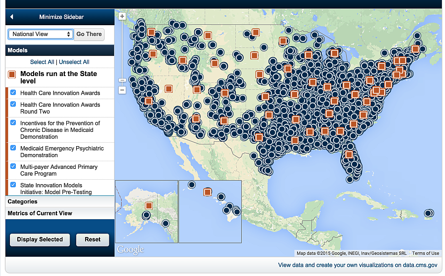 A national map of health care innovation projects. (CMS)