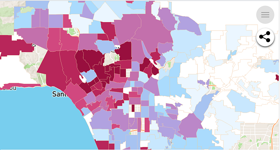 Why does ‘wealthy LA’ have a higher infection rate?