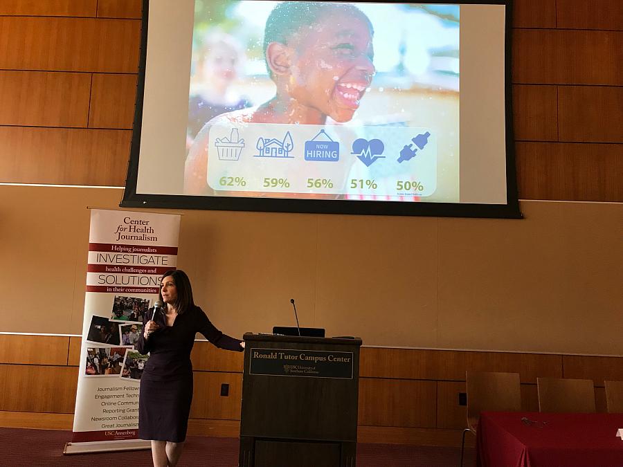 Anna Roth, director of Contra Costa Health Services, speaks to journalists this week.