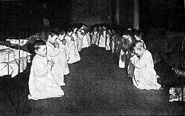 “Prayer Time in the Nursery–Five Points House of Industry” by Jacob Riis. Residential nursery 1888.
