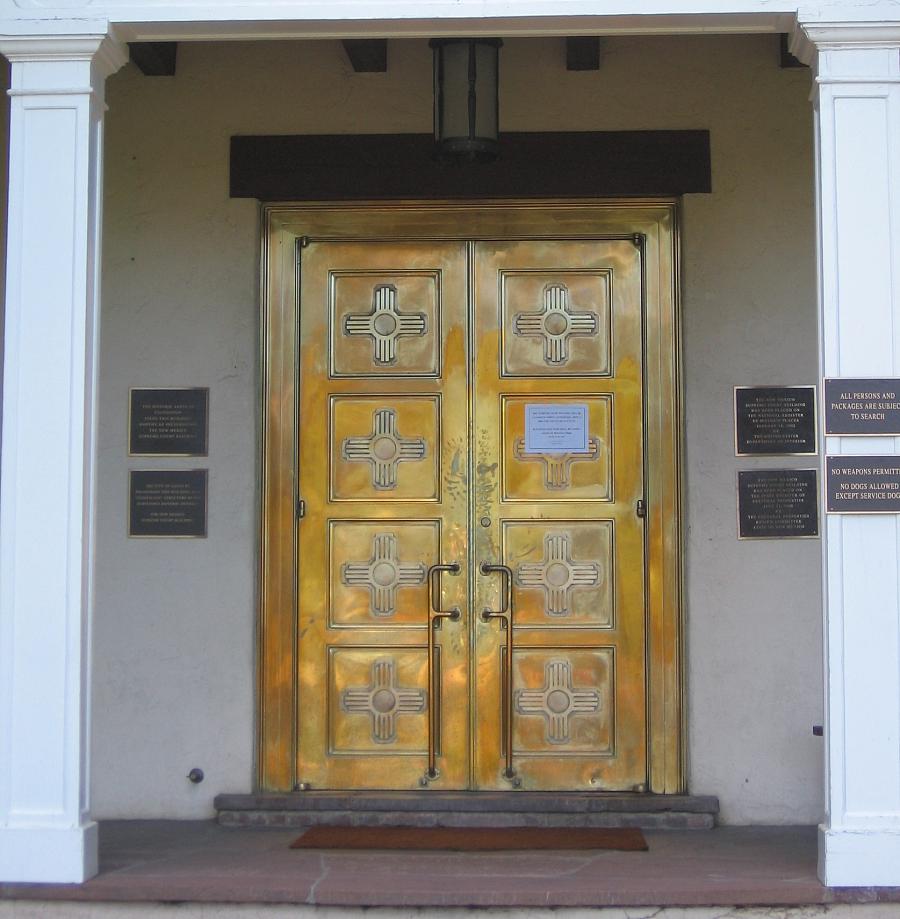A courthouse door in New Mexico